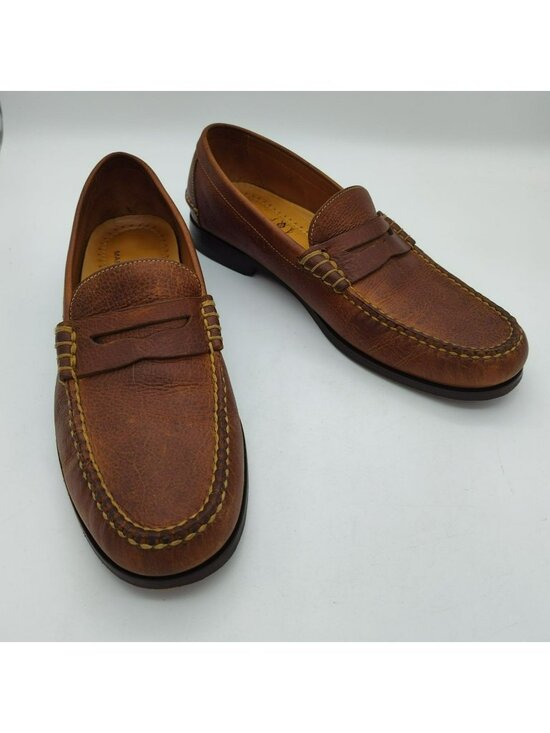 Martin Dingman All American Saddle Leather Penny Loafers, Chestnut, Men\'s 8.5 main image 11